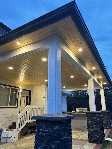 A house with a covered front porch and stairs